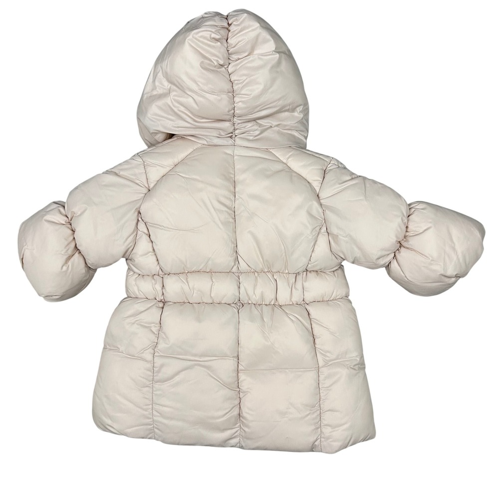 babyGap Puffer Coat Hooded Quilted Cream Baby Girls 0 6 Months - Picture 2 of 8